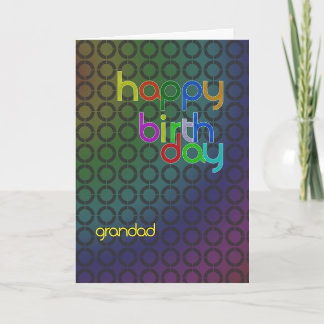 Cartão Modern Birthday card for grandad (Frente)
