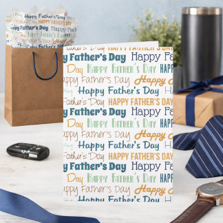 Cartão Modern Blue Gold Green Typography Father’s Day