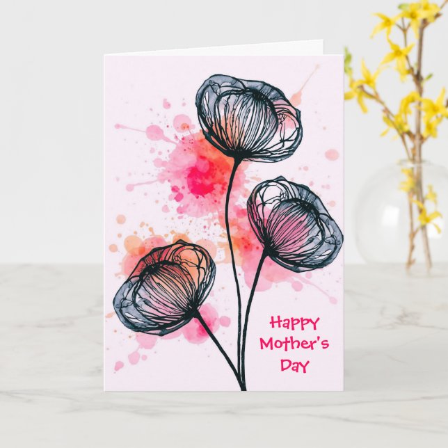 Cartão Modern Botanical Illustration (Flor Amarela)