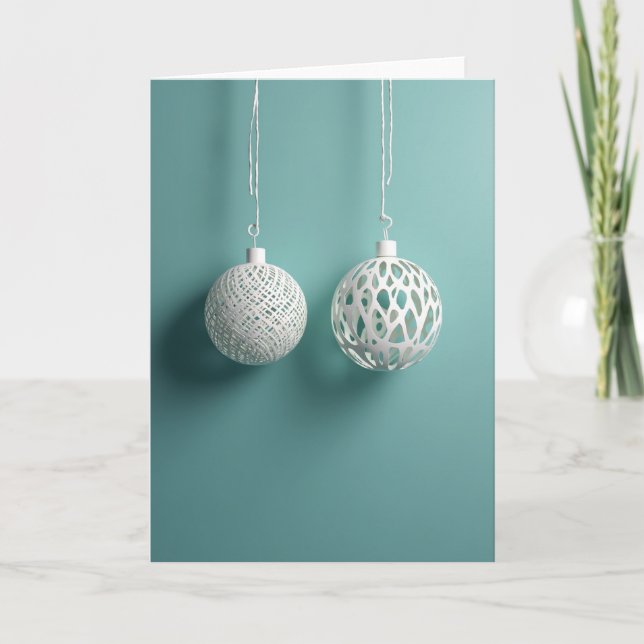Cartão Modern Christmas Ornament Card (Frente)