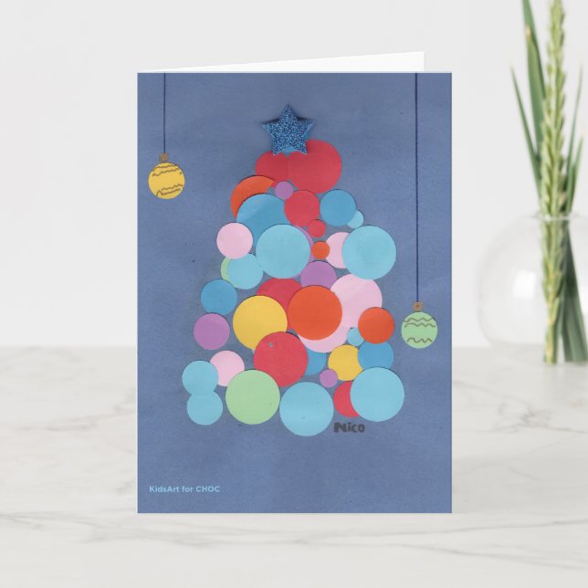 Cartão Modern Christmas Tree - KidsArt for CHOC (Frente)