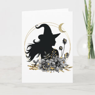 Cartão Modern contemporary Halloween witch