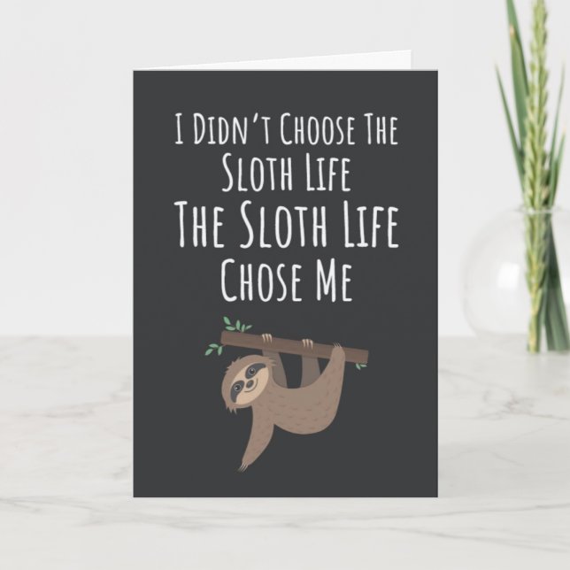 Cartão Modern Cute Sloth Cards Typography Nap Animal  (Frente)