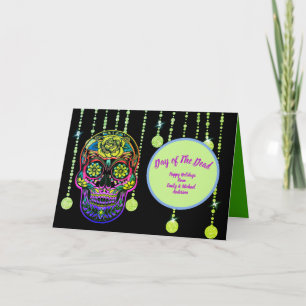 Cartão Modern Day of Dead Dia De Los Muertos Personalized
