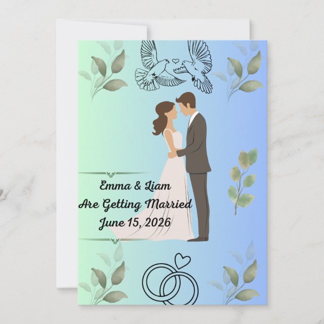 Cartão Modern Elegant Wedding Invitation Template | Edita (Frente)