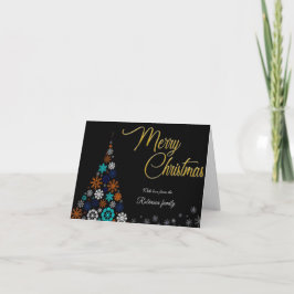 Cartão Modern, Floral and Bold Christmas Card