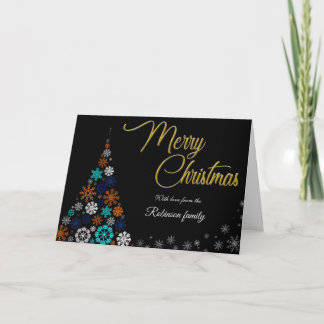 Cartão Modern, Floral and Bold Christmas Card