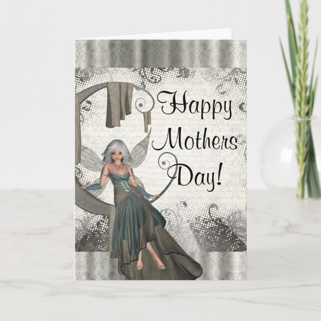 Cartão Modern girly fairy  mothers day (Frente)