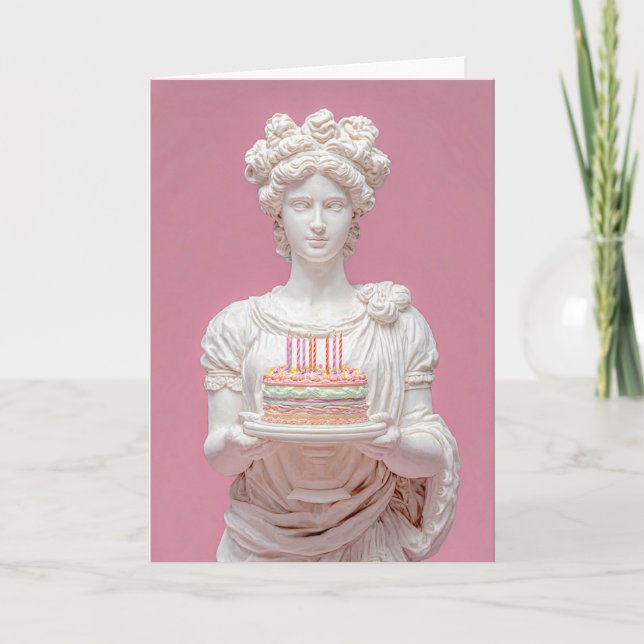Cartão Modern Greek Statue Funny Birthday Card (Frente)