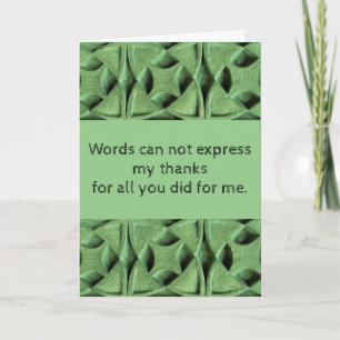 Cartão Modern Green All You Did for Me Thank You Card