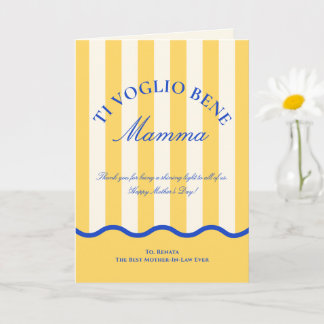 Cartão Modern Italian Mother In law Mother’s Day Card