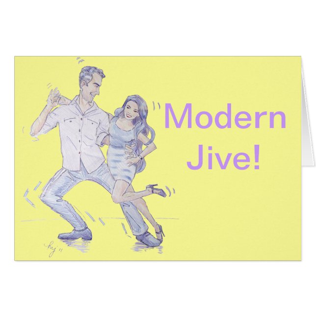 Cartão Modern Jive Ceroc Dancers (Frente Horizontal)