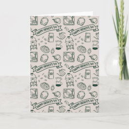 Cartão Modern Millennial Dad Doodle Pattern Father's Day