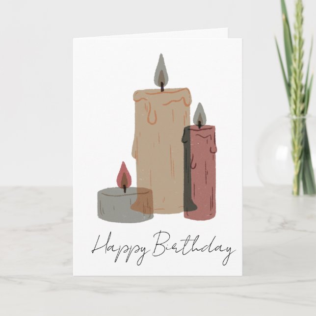 Cartão Modern Minimalist Birthday Greeting (Frente)