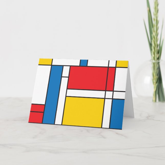 Cartão Modern Mondrian Inspired Graphic Pattern (Frente)