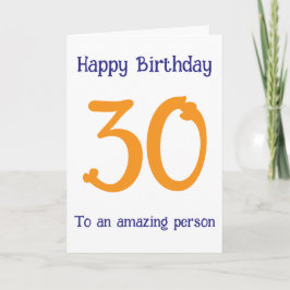 Cartão Modern Navy Terracotta Custom Age Birthday Card
