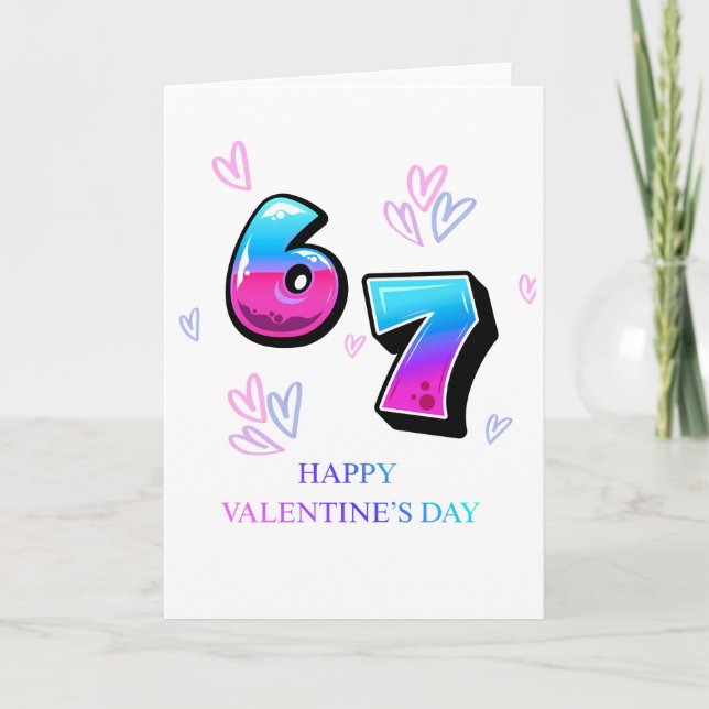 Cartão Modern Neon Gradient Happy Valentine's Day Card (Frente)