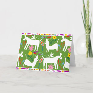 Cartão Modern Otomi Design Llama Donkey Design