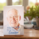 Cartão Modern Photo Grandpa Happy Birthday Greeting<br><div class="desc">Design is modern and simple. Add a custom photo of the birthday celebrant and add his/her name,  add a custom message</div>