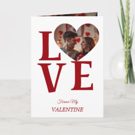 Cartão Modern Red Valentine’s Day Photo Card