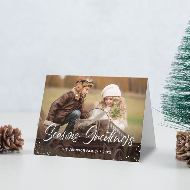 Cartão Modern Seasons saúda 3 FOTO Natal (Criador carregado)