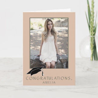 Cartão Modern Simple Congratulations Graduation Photo