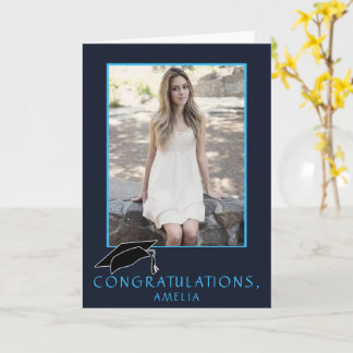 Cartão Modern Simple Congratulations Graduation Photo