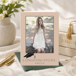 Cartão Modern Simple Congratulations Graduation Photo