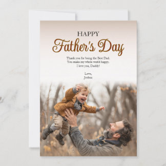 Cartão Modern Simple Happy Father’s Day Photo