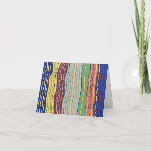 Cartão Modern Squiggles 3 Blank Note Card (Frente)
