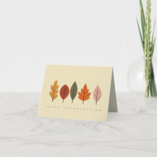 Cartão Modern Thankful Autumn Leaves Thanksgiving