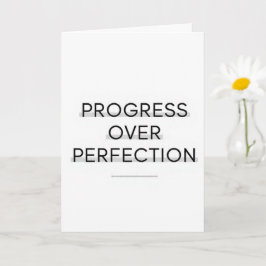 Cartão Modern typography progress over perfection text