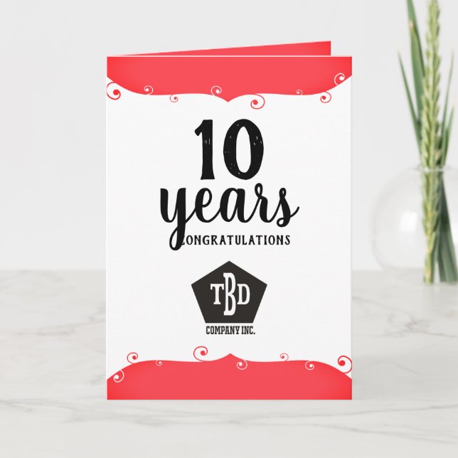 Cartão Modern universal employee anniversary card (Frente)