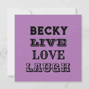 CARTÃO MODERNA DO NOME DO AMOR VIVO