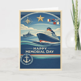 Cartão Moderne Blue Nautical Memorial Day