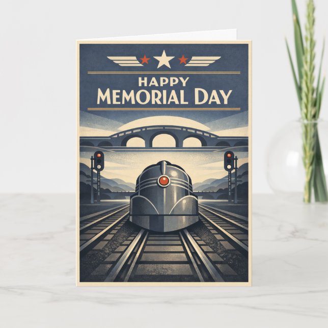 Cartão Moderne Train Streamline Memorial Day  (Frente)