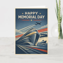 Cartão Moderne Transportation Tribute Memorial Day 