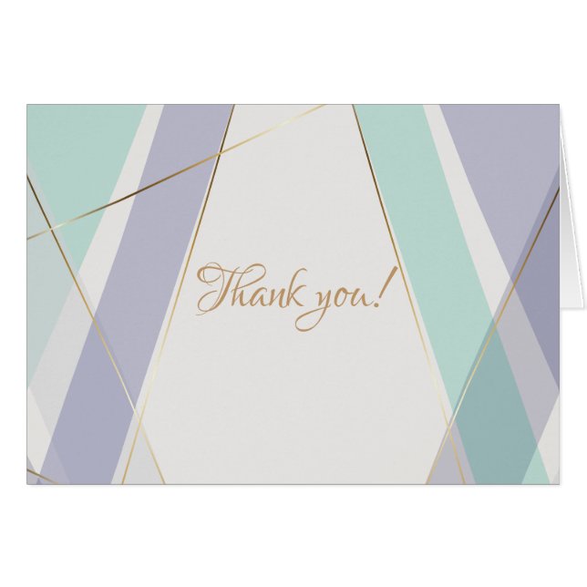 Cartão Moderno Contemporâneo - Stripes Geométricas Mint V (Frente Horizontal)