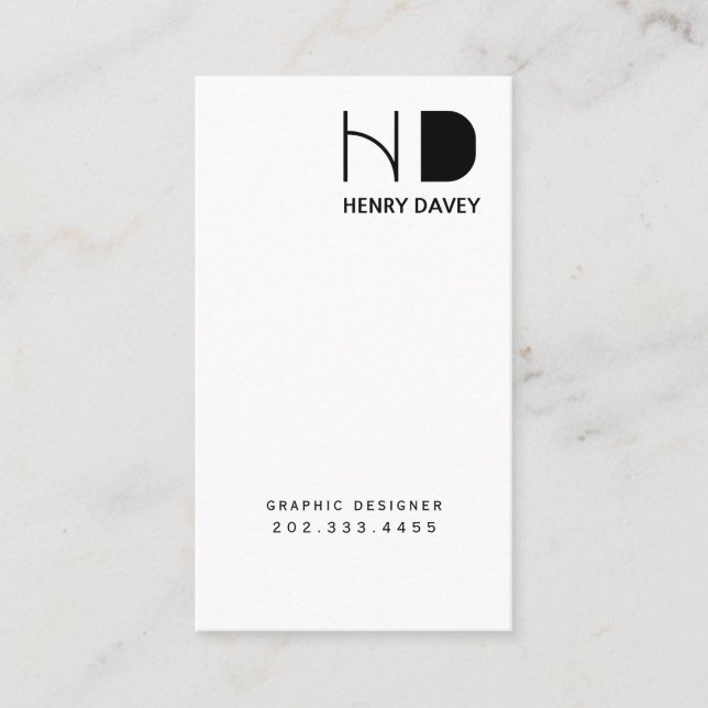 Cartão moderno de designer gráfico desenvolvedor w (Frente)