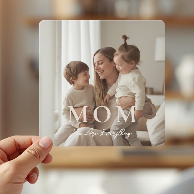 Cartão Moderno de Dia das Mães com Foto Personaliz (Criador carregado)
