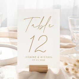 Cartão Moderno de Número de Mesa de Casamento com