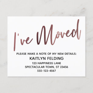 Cartão moderno de Rosa simples e Dourado