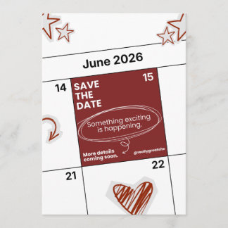 Cartão Moderno de Salve a Data | Casamento Minimal