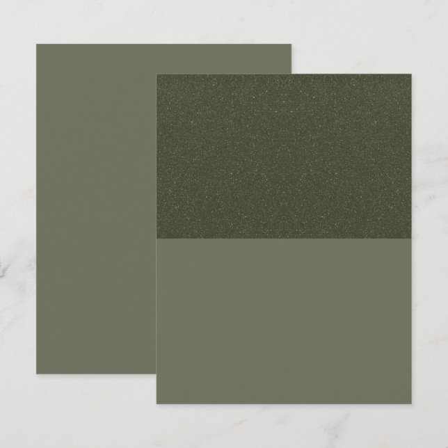 Cartão Moderno de Save the Date Verde Musgo com Fó (Frente/Verso)