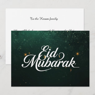 Cartão moderno elegante personalizado de Eid Mubar