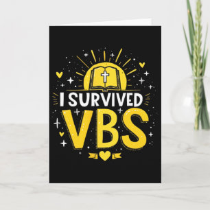 Cartão Moderno Eu Sobrevivi Vbs Escola Bíblica de Férias