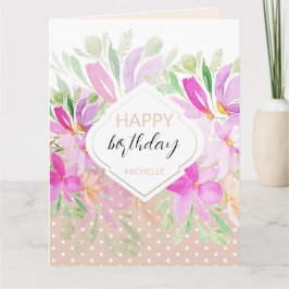 Cartão Moderno Floral Boho Cute Aquarela