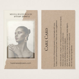 Cartão moderno Kraft Photo Jewelry Care