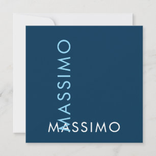 Cartão Moderno Minimalista Elegante Simples Nome Azul Pru