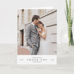 Cartão Moderno Minimalista Foto Casamento Dupla Face